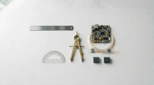 A visual metaphor showing the balance between aesthetic design and technical performance in web development