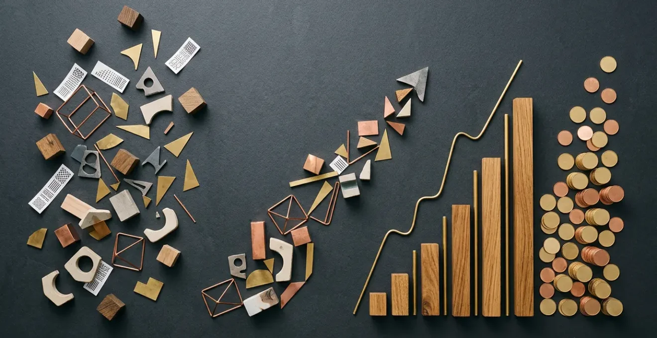 Strategic marketing dashboard transforming metrics into measurable revenue growth