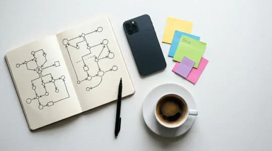 Professional editorial photograph showing abstract user journey analytics concept with natural lighting and clean composition
