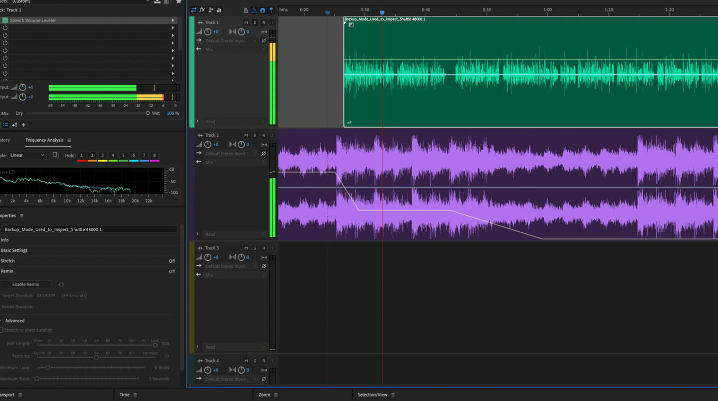 Extreme close-up of video editing timeline showing subtitle text blocks with precise timecode markers and synchronisation points